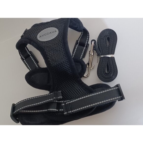 AVCCAVA Pet Harness With Leash Soft Breathable Reflective Strip Size: SM Black - Picture 13 of 13